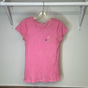 J. Crew Floral Embroidered Thin Cotton Tee- S